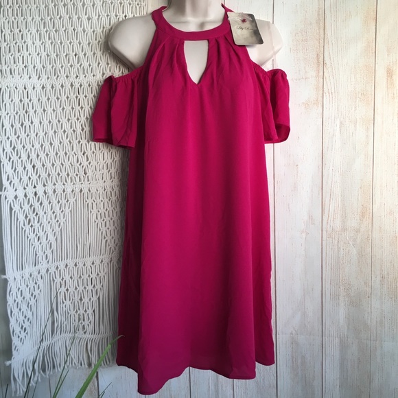 Lily Rose Dresses & Skirts - Lily Rose | Cold Shoulder Flutter Sleeve Dress 👗